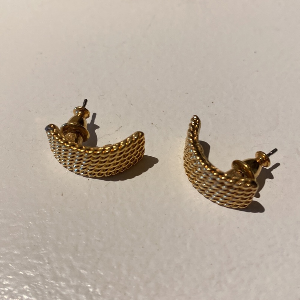 Monet gold pierced decorative earrings